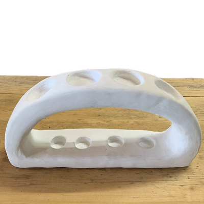 Ceramic 3 Holed Candleholder White