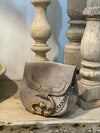 Natural Suede Snake Buckle Bag - Small