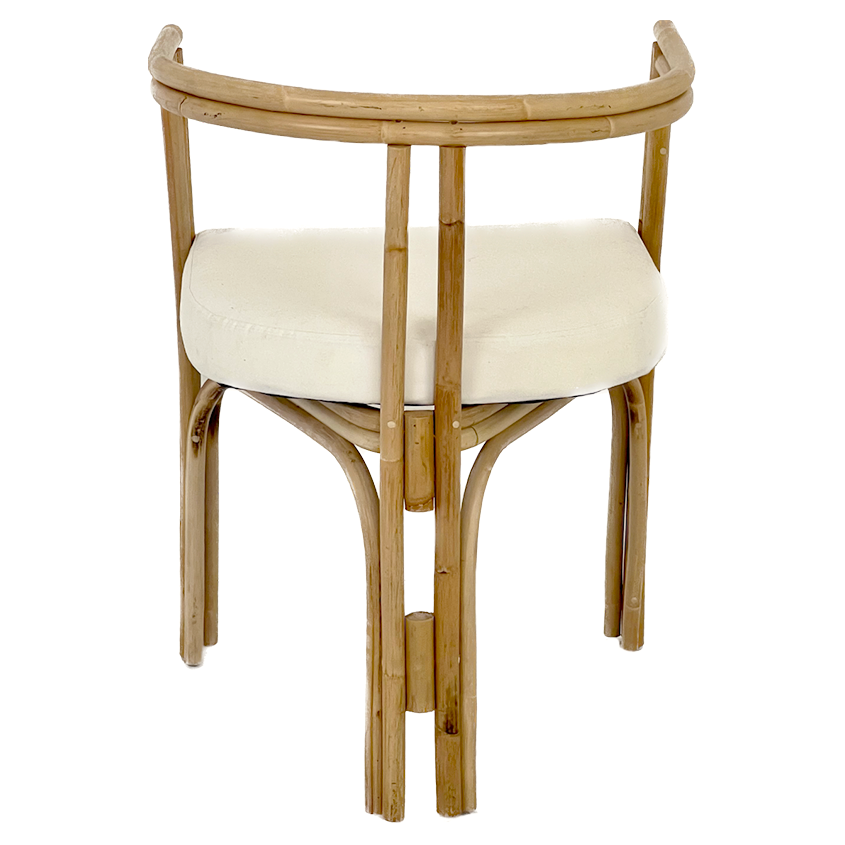 Sudut : Bamboo U Chair with White Cushion | Natural
