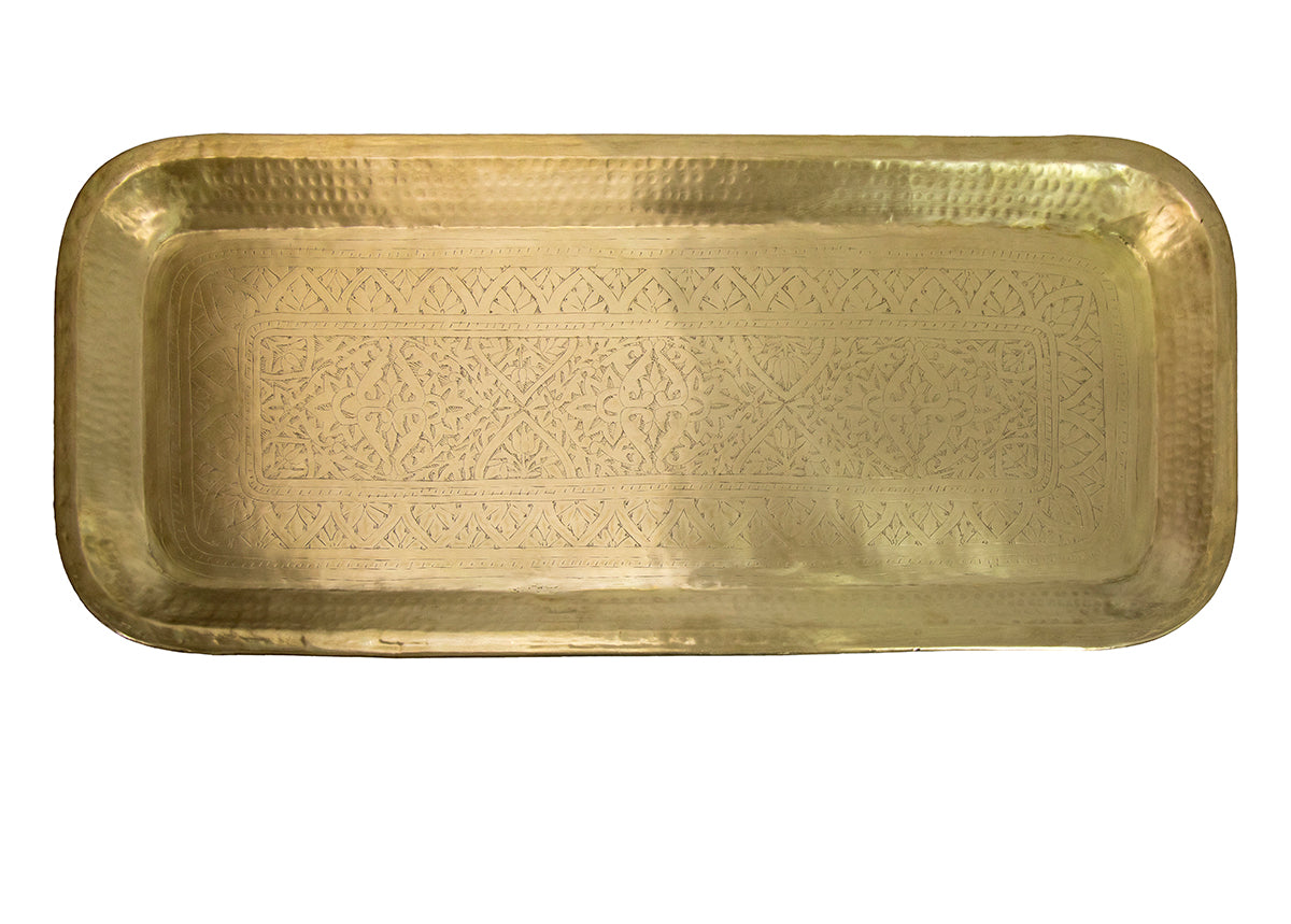 Kami : Large Brass Rectangular Tray