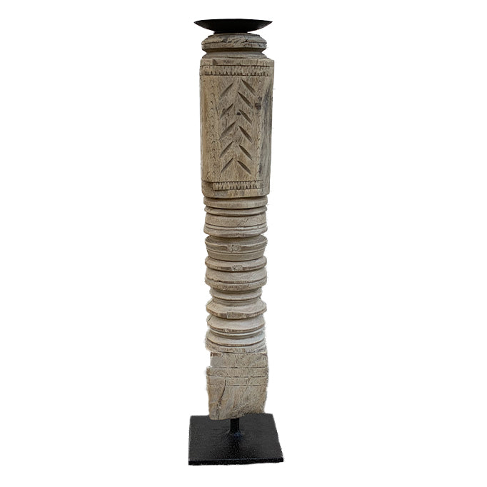Caro : Carved Indian Candle Holder, Assorted Tall