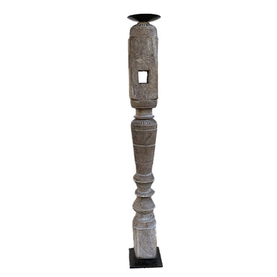 Carved Indian Candle Holder, Assorted Tall